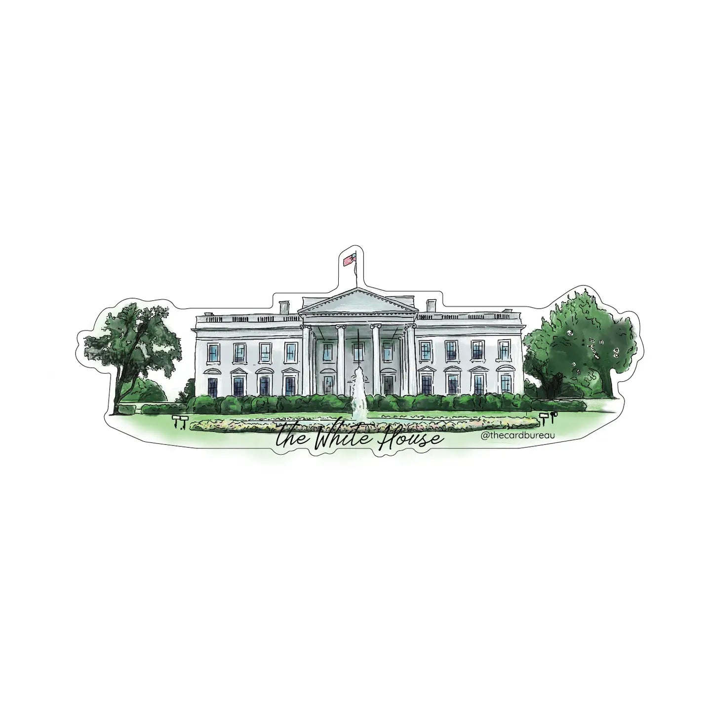 White House Hand Drawn Sticker