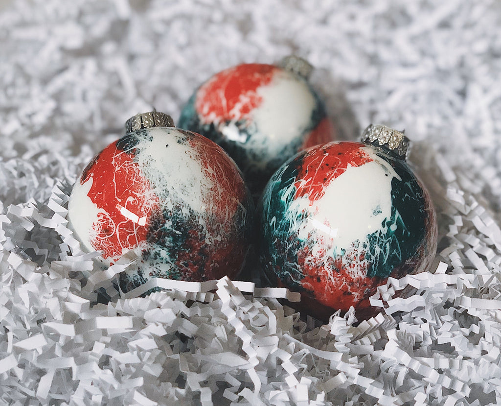 Painted red/white/green ornament