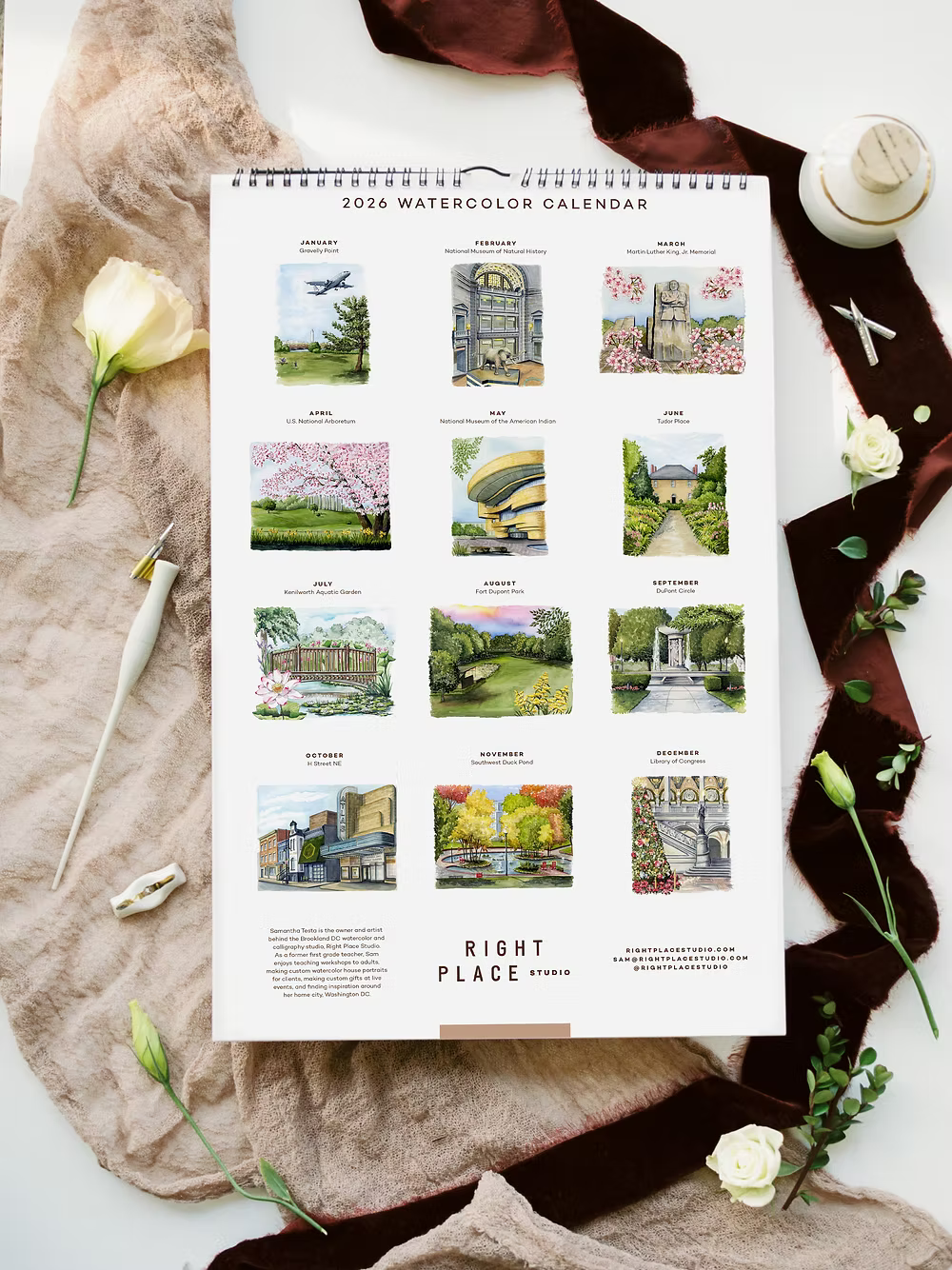 2026 DC Watercolor Calendar