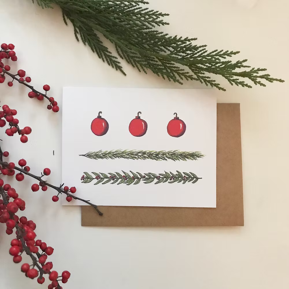 Holiday Watercolor Cards (Various Designs)