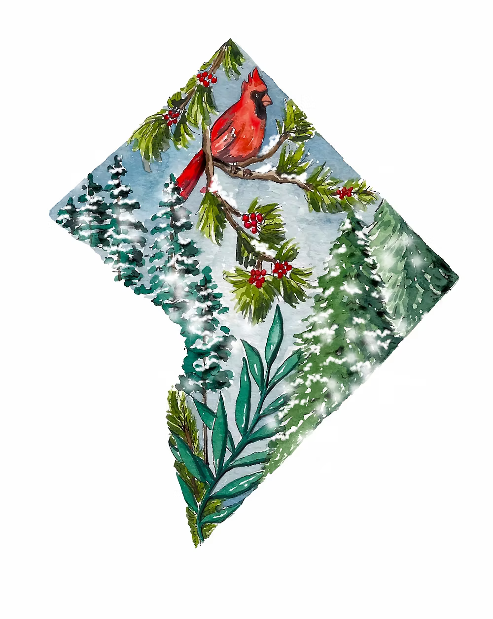 Holiday Watercolor Cards (Various Designs)