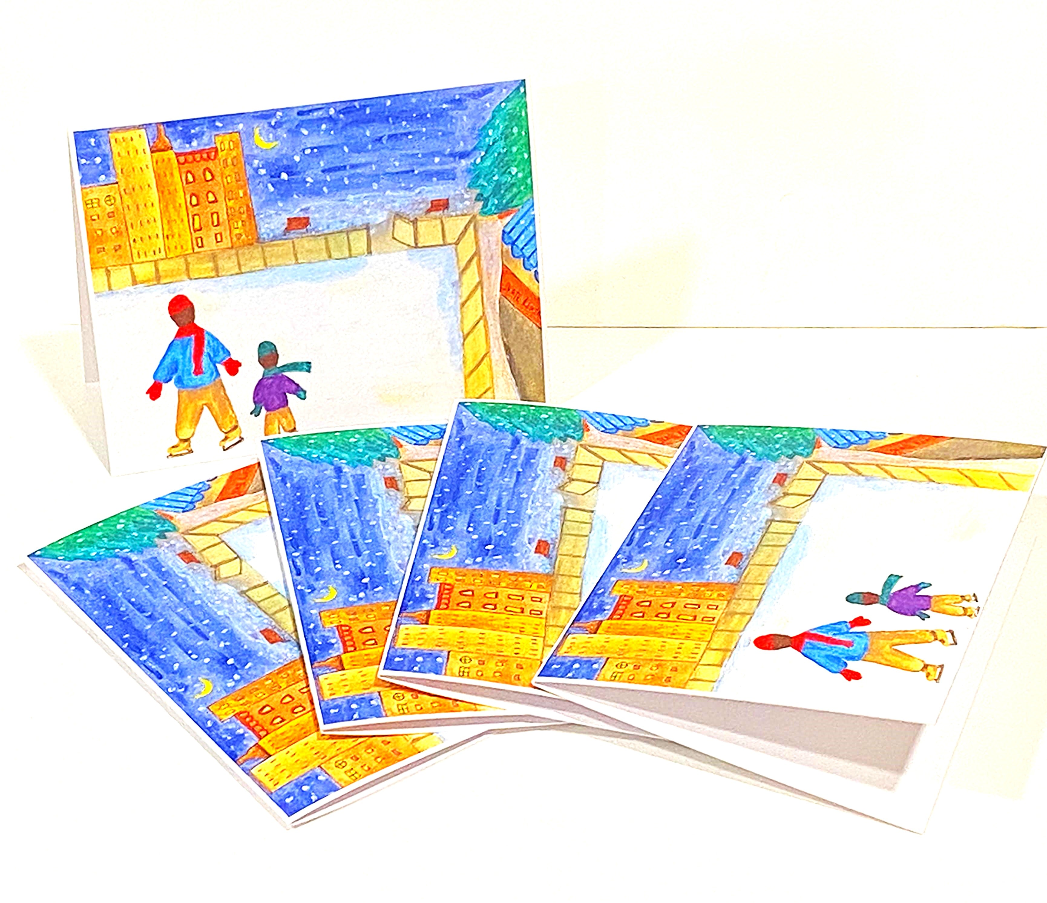 The Ice Skaters - Holiday Greeting Card