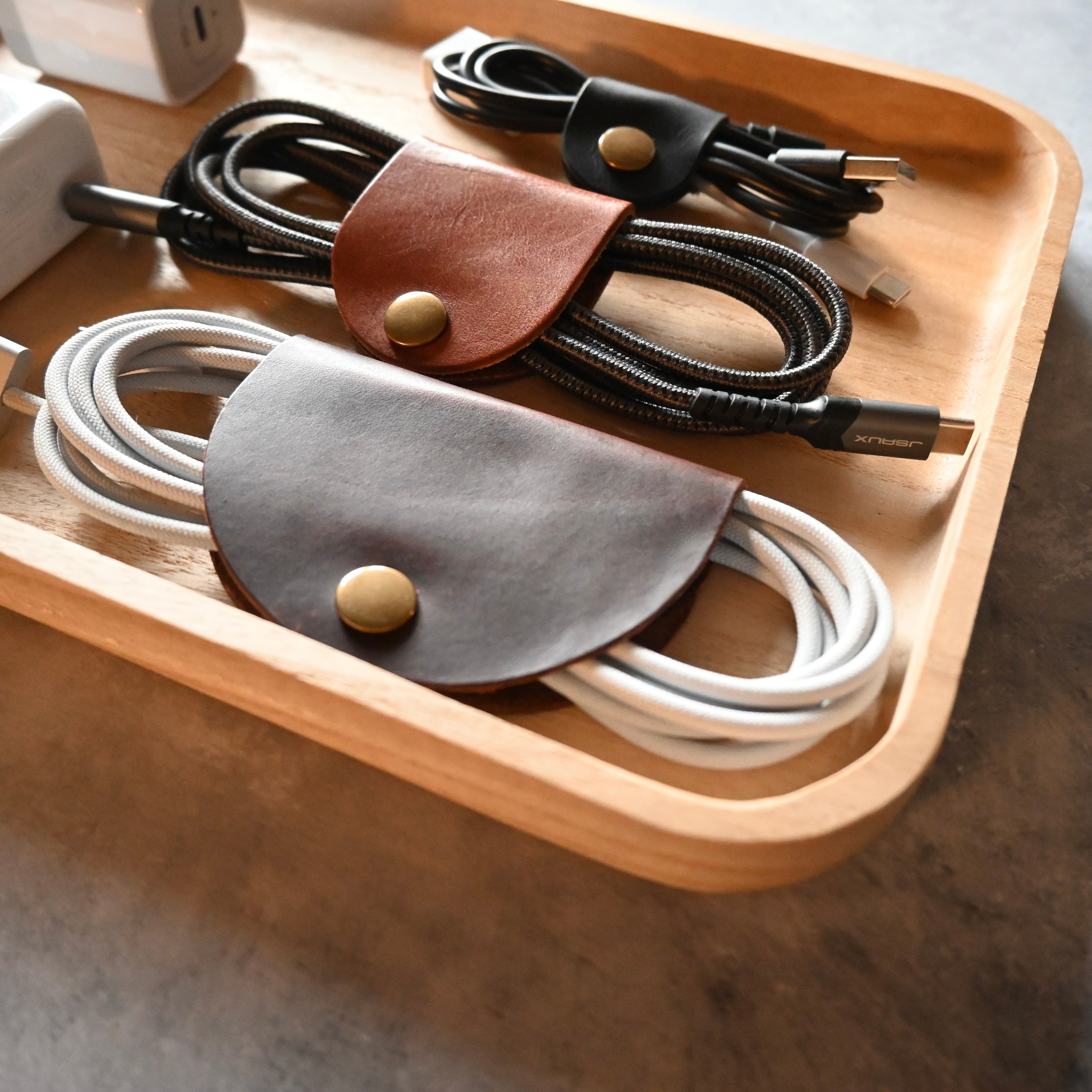 Leather Cord Keepers (Set of 3) (made from remnants!)