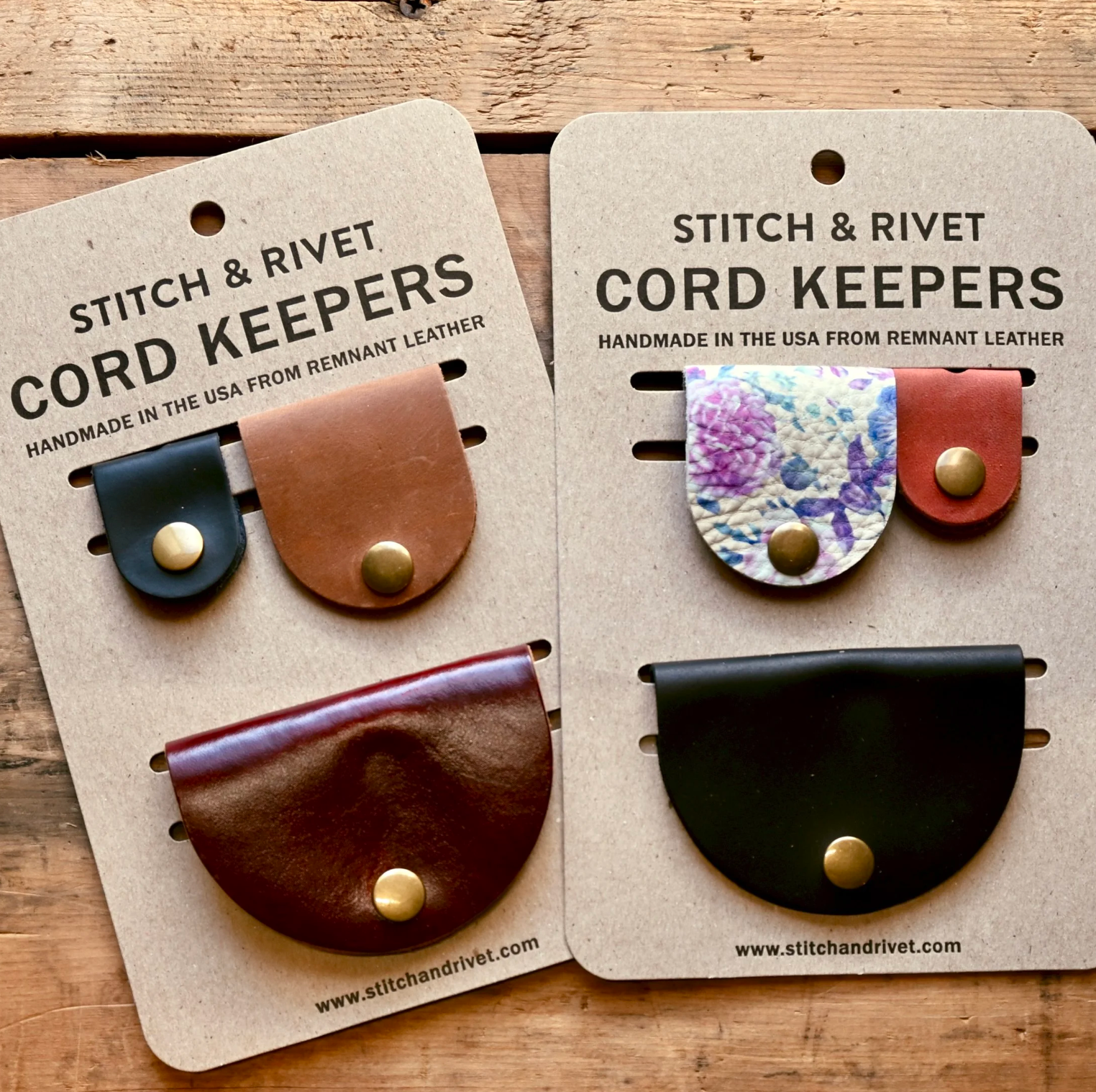 Leather Cord Keepers (Set of 3) (made from remnants!)