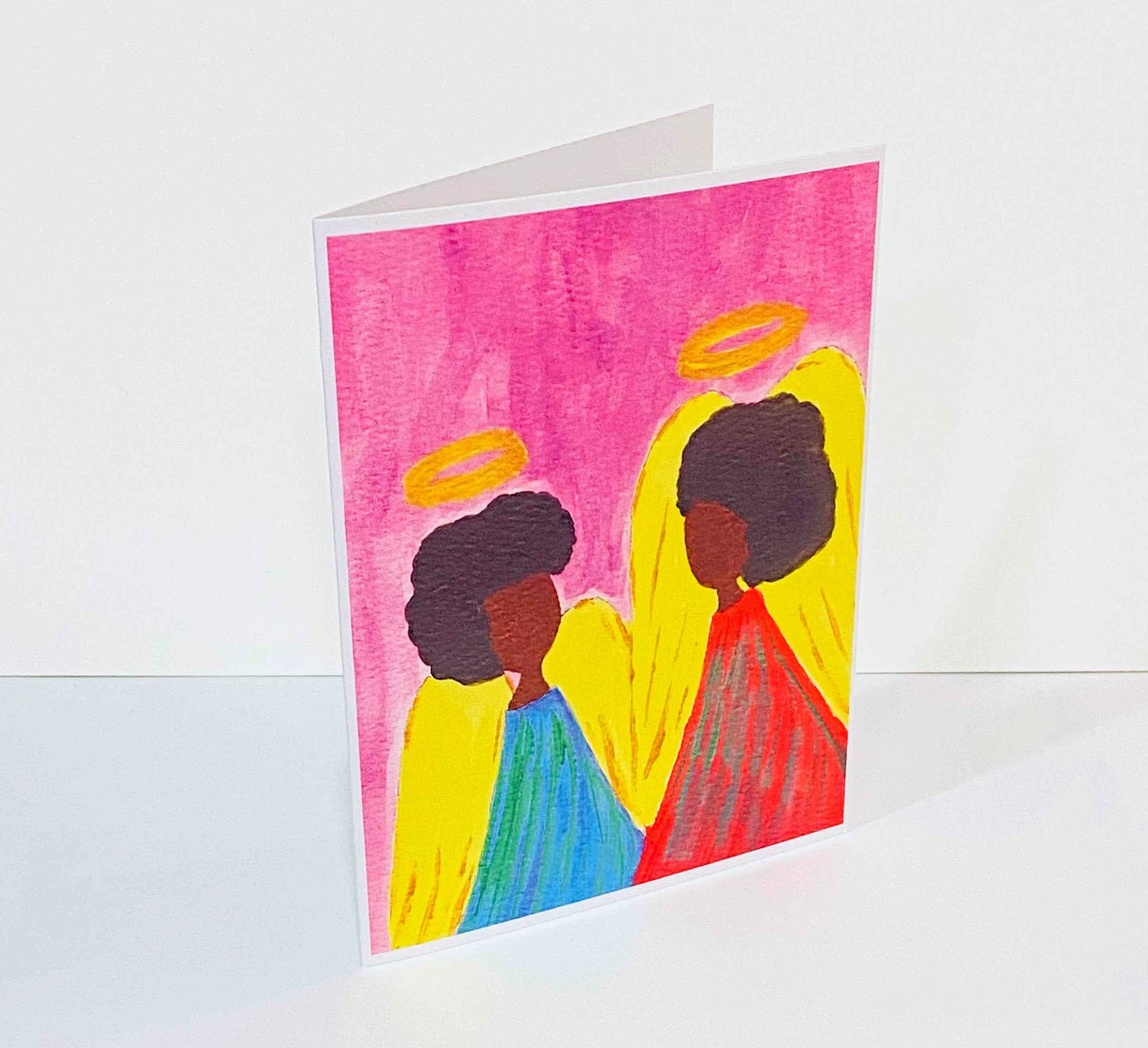 Two Angels Talking - Holiday Greeting Card