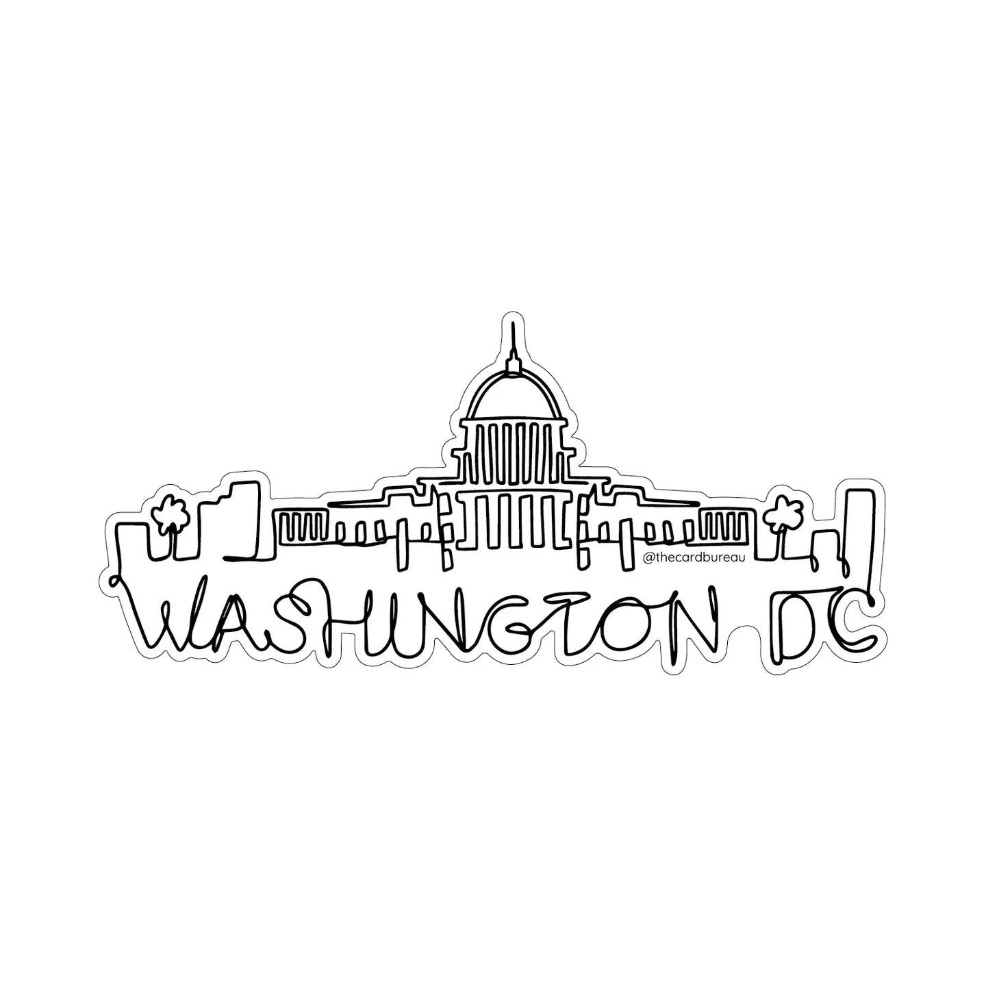 Washington Dc Line Drawing Sticker